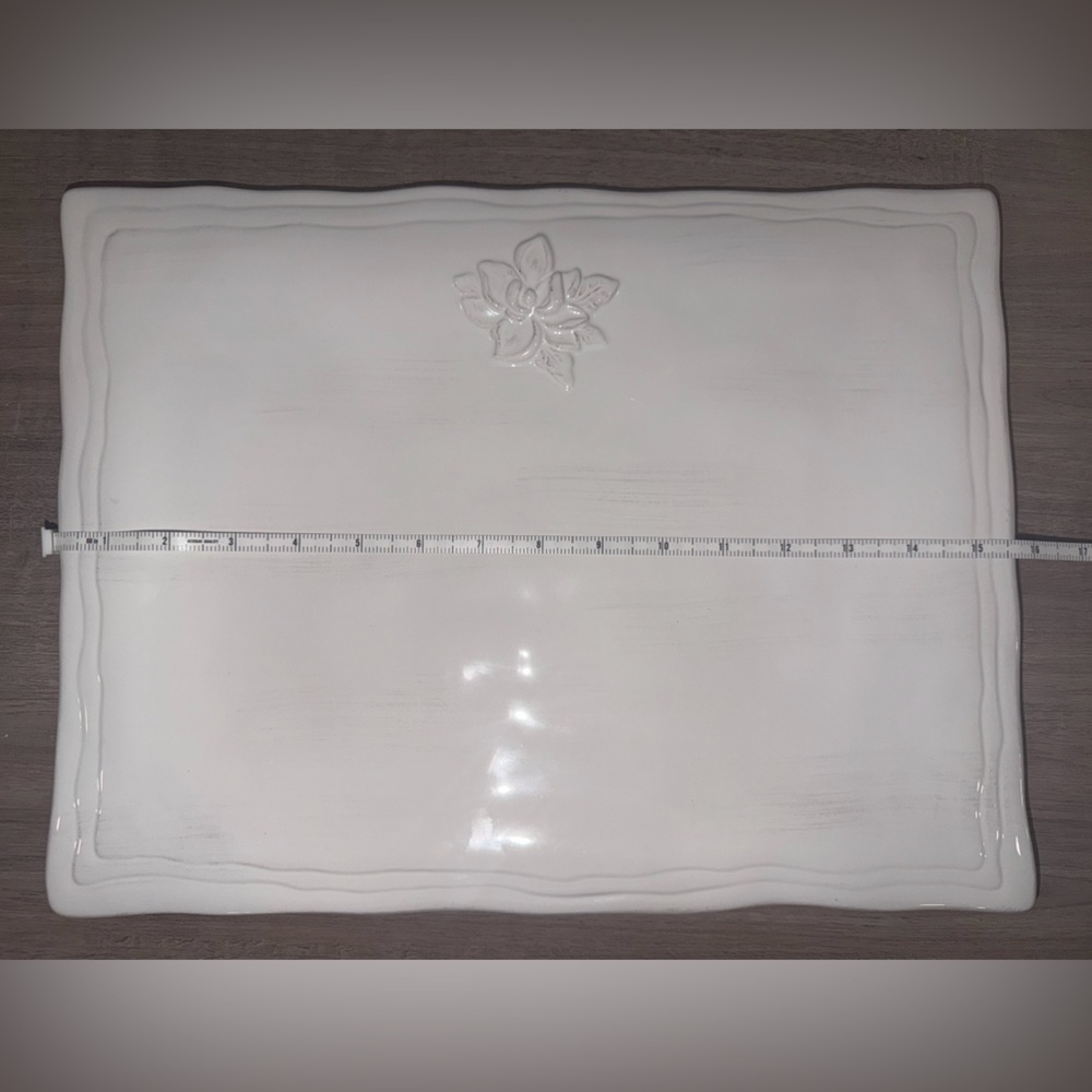 The Royal Standard Large White Ceramic Platter with Floral Design - Picture 3 of 7